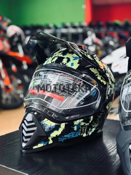 Шлем мото мотард Мототека ( MOTOTEKA ) WS 902 GLOSSY SPEED/YELLOW M | Мототека