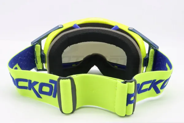 Мотоочки кроссовые ROCKOT (Рокот) RM - 391 (желтый - синий/синяя, REVO, Dual Lens, Anti - Scratch/Anti - Fog) | Мототека