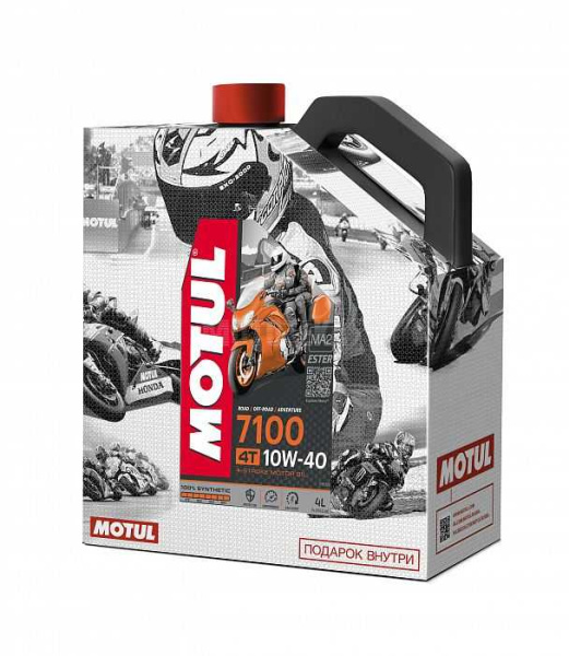 Масло моторное MOTUL (Мотюль) 7100 4T SAE 10W40 + смазка C4 CL FL 0,4 Промо