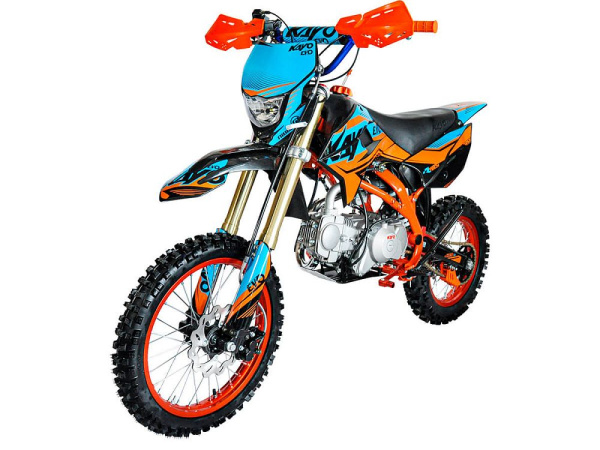 Питбайк KAYO EVOLUTION K125EM 17/14 KRZ (механ. сцепл., эл. стартер 2024 г.) (обрешётка. 1560012-789-8709) | Мототека
